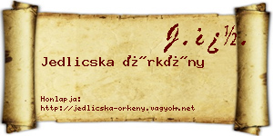 Jedlicska Örkény névjegykártya